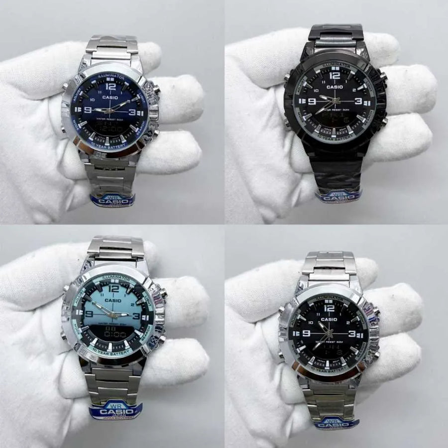 CASIO ANALOGUE DIGITAL MENS STAINLESS STEEL