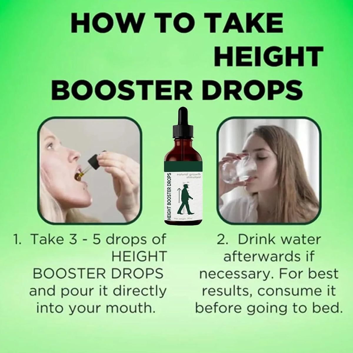 Medicare Height Booster Drops,height Plant Extract High Oil for Adolescent Bone Growth